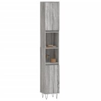 vidaXL Badschrank Grau Sonoma 30x30x190 cm Holzwerkstoff