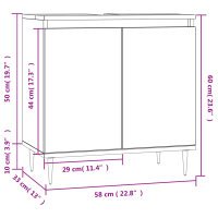 vidaXL Badschrank R&auml;uchereiche 58x33x60 cm Holzwerkstoff