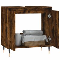 vidaXL Badschrank Räuchereiche 58x33x60 cm Holzwerkstoff