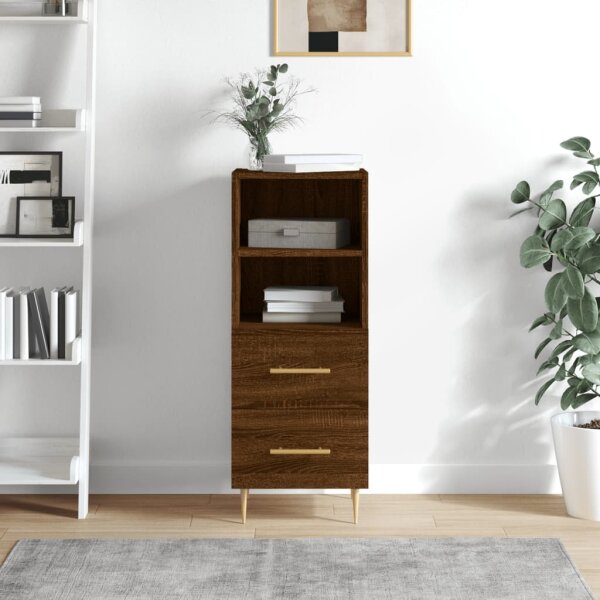 vidaXL Sideboard Braun Eichen-Optik 34,5x34x90 cm Holzwerkstoff