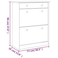 vidaXL Schuhschrank ALTA 77x35x96 cm Massivholz Kiefer