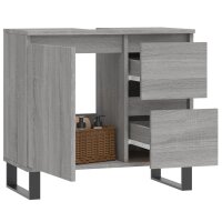 vidaXL Badschrank Grau Sonoma 65x33x60 cm Holzwerkstoff