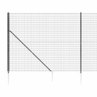 vidaXL Maschendrahtzaun mit Bodenh&uuml;lsen Anthrazit 1,8x10 m