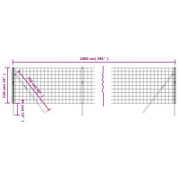 vidaXL Maschendrahtzaun Anthrazit 1,1x10 m Verzinkter Stahl