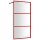 vidaXL Duschwand für Begehbare Dusche mit ESG Klarglas Rot 115x195 cm