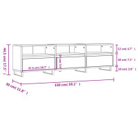 vidaXL TV-Schrank Schwarz 150x30x44,5 cm Holzwerkstoff