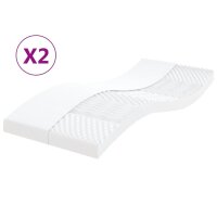 vidaXL Schaumstoffmatratzen 2 Stk. 90x200 cm 7-Zonen...