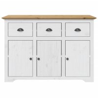 vidaXL Sideboard BODO Wei&szlig; und Braun 115x43x79,5 cm Massivholz Kiefer