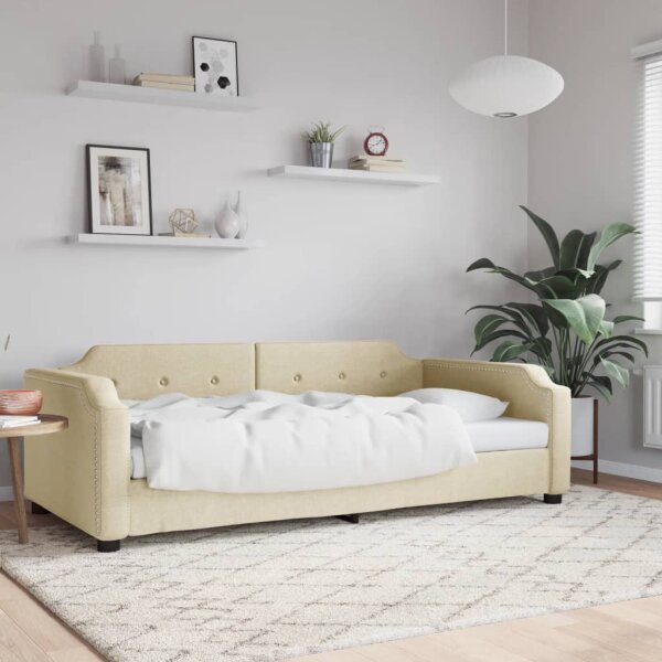 vidaXL Tagesbett Creme 80x200 cm Stoff