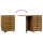 vidaXL Rollschrank mit Schreibtisch MOSS Honigbraun Massivholz Kiefer