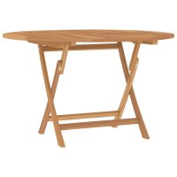 vidaXL Gartentisch Klappbar &Oslash; 120x75 cm Massivholz Teak