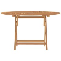 vidaXL Gartentisch Klappbar &Oslash; 120x75 cm Massivholz Teak