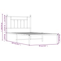 vidaXL Bettgestell mit Kopfteil Metall Wei&szlig; 80x200 cm