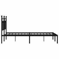 vidaXL Bettgestell mit Kopfteil Metall Schwarz 140x190 cm