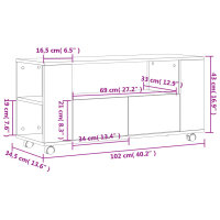 vidaXL TV-Schrank Hochglanz-Wei&szlig; 102x34,5x43 cm Holzwerkstoff