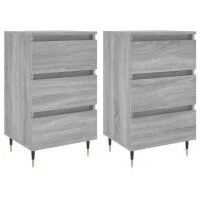 vidaXL Nachttische 2 Stk. Grau Sonoma 40x35x69 cm...