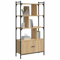 vidaXL B&uuml;cherregal mit T&uuml;r Sonoma-Eiche 76,5x30x154,5 cm Holzwerkstoff