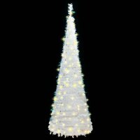 vidaXL Pop-Up-Weihnachtsbaum K&uuml;nstlich 100 LEDs Wei&szlig; 150 cm