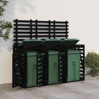 vidaXL Mülltonnenbox für 3 Tonnen Schwarz...