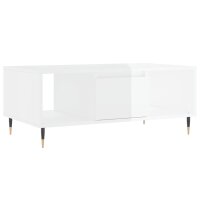 vidaXL Couchtisch Hochglanz-Weiß 90x50x36,5 cm...