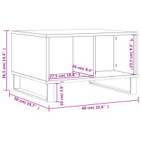 vidaXL Couchtisch Grau Sonoma 60x50x36,5 cm Holzwerkstoff