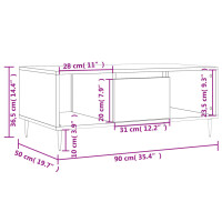 vidaXL Couchtisch Wei&szlig; 90x50x36,5 cm Holzwerkstoff