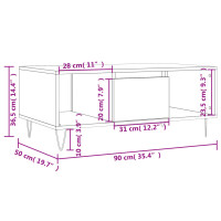 vidaXL Couchtisch Grau Sonoma 90x50x36,5 cm Holzwerkstoff