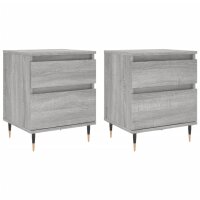 vidaXL Nachttische 2 Stk. Grau Sonoma 40x35x50 cm...