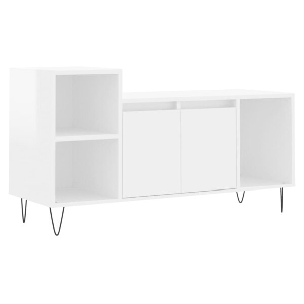 vidaXL TV-Schrank Hochglanz-Wei&szlig; 100x35x55 cm Holzwerkstoff