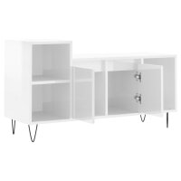 vidaXL TV-Schrank Hochglanz-Wei&szlig; 100x35x55 cm Holzwerkstoff