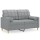 vidaXL 2-Sitzer-Sofa mit Zierkissen Hellgrau 120 cm Stoff