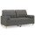 vidaXL 2-Sitzer-Sofa mit Zierkissen Dunkelgrau 140 cm Stoff