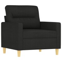 vidaXL Sessel mit Hocker Schwarz 60 cm Stoff