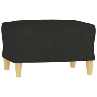 vidaXL Sessel mit Hocker Schwarz 60 cm Stoff