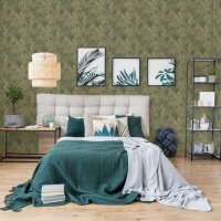 DUTCH WALLCOVERINGS Tapete Joelle Gr&uuml;n und Golden