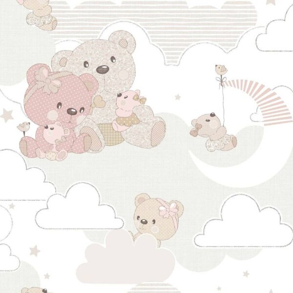 Noordwand Tapete Mondo baby Hug Bears Rosa und Beige