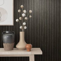 Noordwand Tapete Botanica Wooden Slats Schwarz und Grau