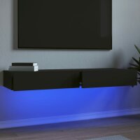 vidaXL TV-Schränke mit LED-Leuchten 2 Stk. Schwarz...