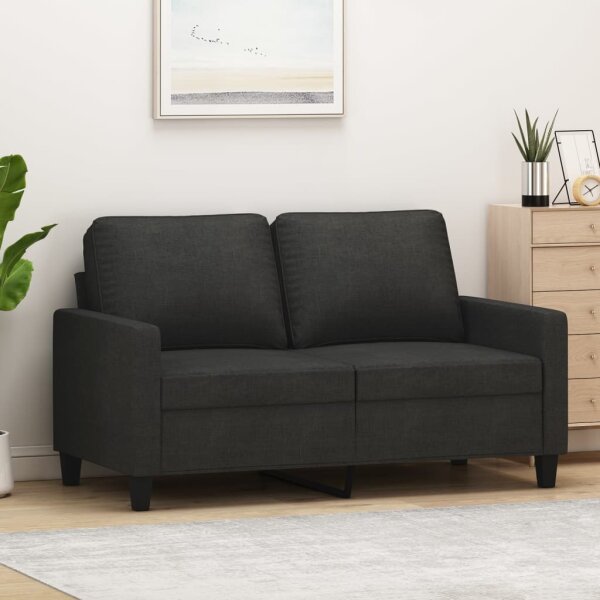 vidaXL 2-Sitzer-Sofa Schwarz 120 cm Stoff