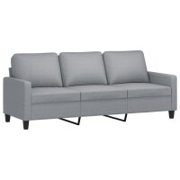 vidaXL 3-Sitzer-Sofa Hellgrau 180 cm Stoff