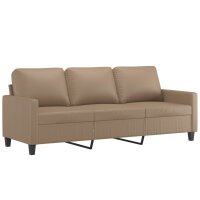 vidaXL 3-Sitzer-Sofa Cappuccino-Braun 180 cm Kunstleder