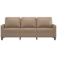 vidaXL 3-Sitzer-Sofa Cappuccino-Braun 180 cm Kunstleder