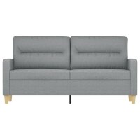 vidaXL 2-Sitzer-Sofa Hellgrau 140 cm Stoff