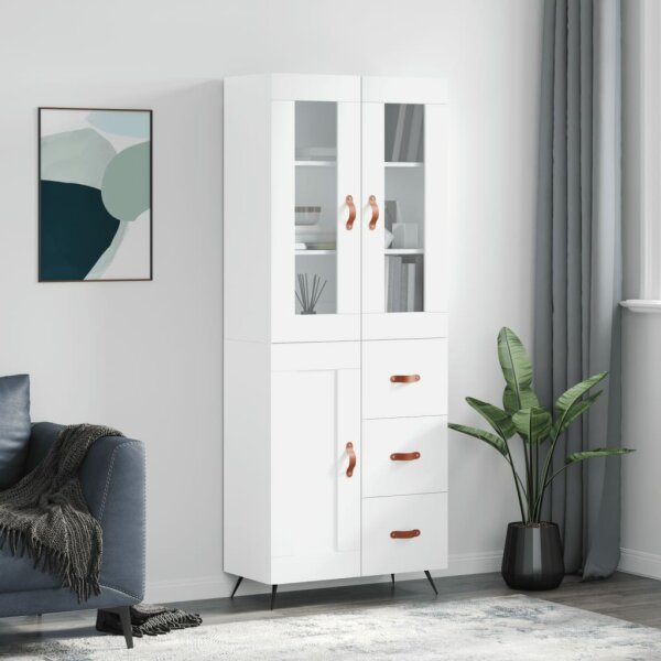 vidaXL Highboard Wei&szlig; 69,5x34x180 cm Holzwerkstoff