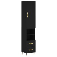 vidaXL Highboard Schwarz 34,5x34x180 cm Holzwerkstoff