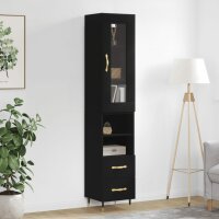 vidaXL Highboard Schwarz 34,5x34x180 cm Holzwerkstoff