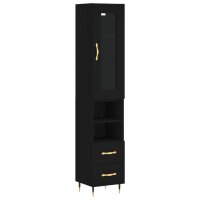 vidaXL Highboard Schwarz 34,5x34x180 cm Holzwerkstoff