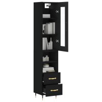 vidaXL Highboard Schwarz 34,5x34x180 cm Holzwerkstoff