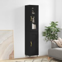 vidaXL Highboard Schwarz 34,5x34x180 cm Holzwerkstoff