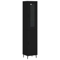 vidaXL Highboard Schwarz 34,5x34x180 cm Holzwerkstoff